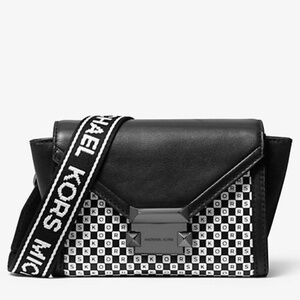 Michael Kors Whitney Mini Checkerboard Logo Leather Convertible Crossbody Bag